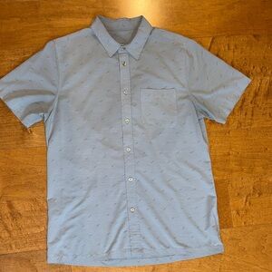 Vuori Men's Sky Blue Casual Button Down Shirt